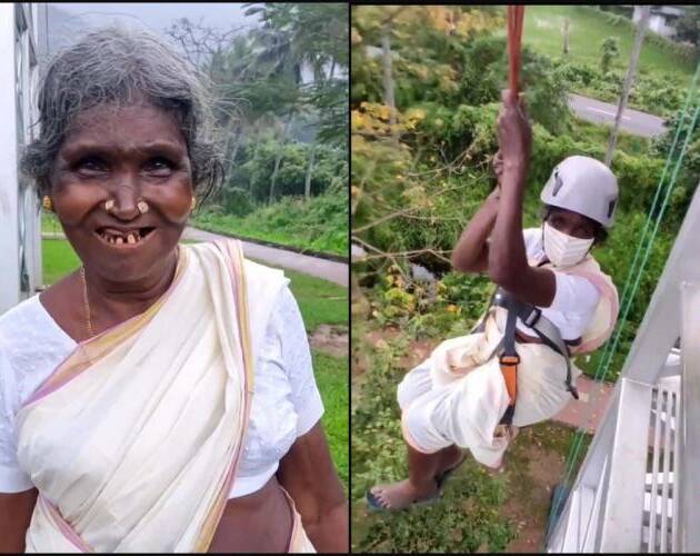 Farmer in Palakkad, trying the ride has gone viral.
